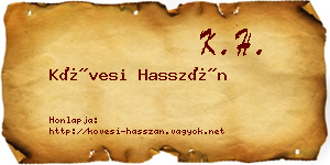 Kövesi Hasszán névjegykártya